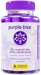Purple Tree post-celebration bottle for on-the-go wellness after events