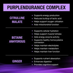 Lemonade flavored Purple Wraath served in a glass for steady energy.