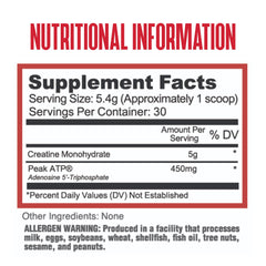 Purus Labs Creatine ATP powder scoop highlights easy pre-workout dosing