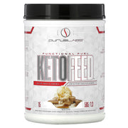 Purus Labs KetoFeed Protein bottle in Salted Vanilla Caramel, low carb and zero sugars.