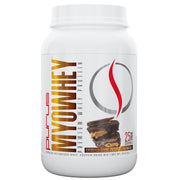 Purus Labs MyoWhey chocolate peanut butter tub ready for post-workout fueling