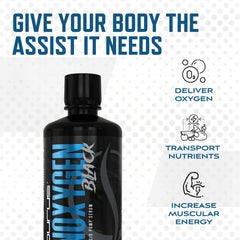 NOXygen Black action shot with athlete during training for enhanced vascular pumps