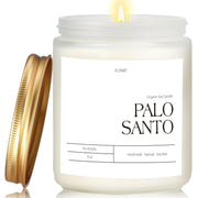 Putart Palo Santo 9oz candle in a jar delivers a relaxing, rich aroma.