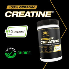 PVL Creapure Creatine jar closeup showing pure formula for training consistency