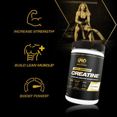PVL Creapure Creatine label graphic emphasizing vegan and certifications