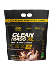 PVL Gold Series Clean Mass XL bottle packaging highlights protein blend.