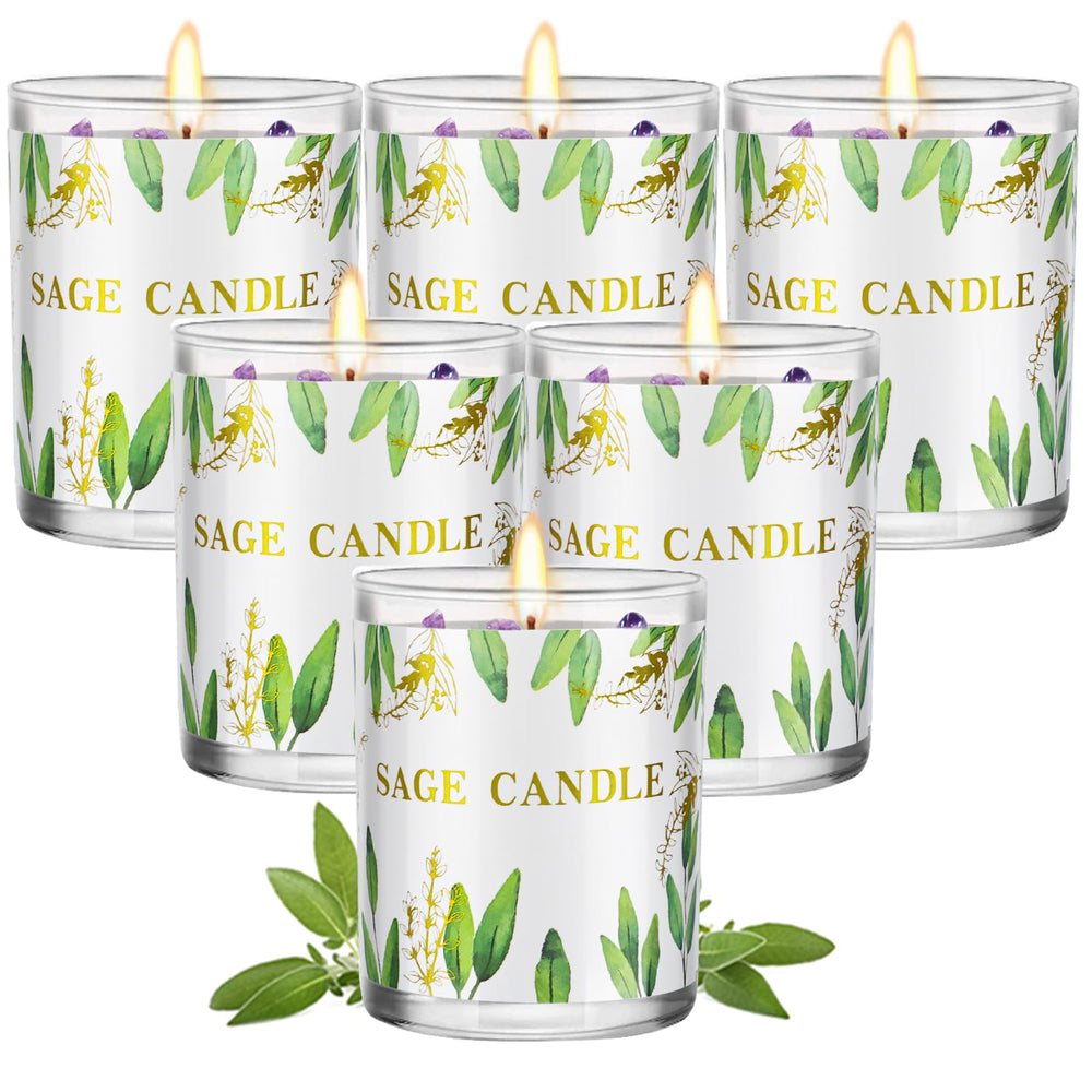 PVUELE Sage Candle 6-pack packaging display for gifting
