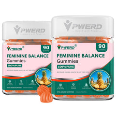 PWERD feminine balance pineapple gummies pack for daily vaginal wellness