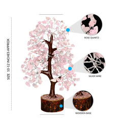 PYOR Rose Quartz Tree on desk adds warm, inviting ambience