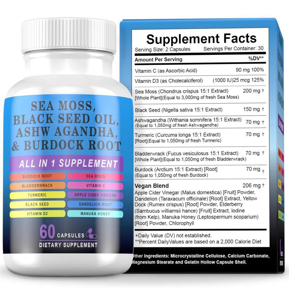 Pyzor Sea Moss Complex bottle for daily nutrient support.