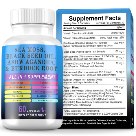 Pyzor Sea Moss Complex bottle for daily nutrient support.