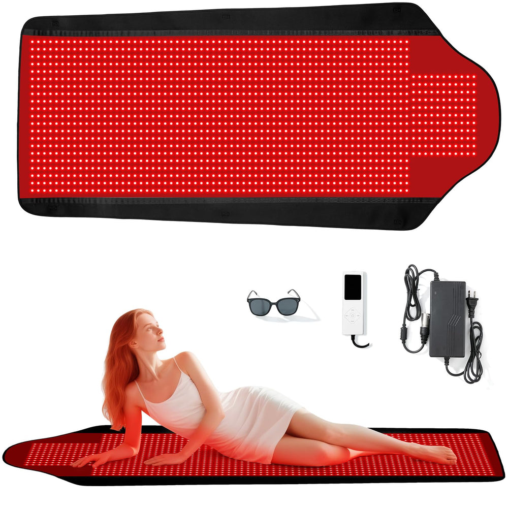 PZJDSR 1444-LED therapy mat in full-body view for comprehensive red light therapy at home.