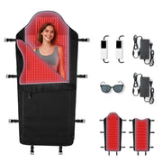 PZJDSR largest 2704-LED red light mat, top view, for full-body relaxation and recovery.