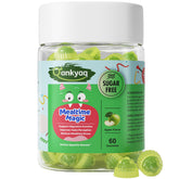 Q'ankyaq appetite booster gummies for kids on jar promoting mealtime ease