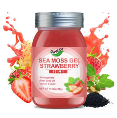 QANLOI sea moss gel strawberry jar shows rich nutrients for daily energy