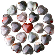 QINJIEJIE African Bloodstone Heart Stone set for pocket meditation and balance.