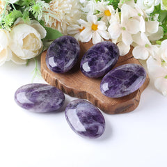 QINJIEJIE amethyst palm stone in gift box ideal for mindful gifting.