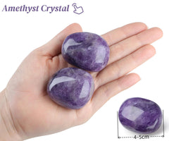 QINJIEJIE amethyst stone held in hand for energy focus