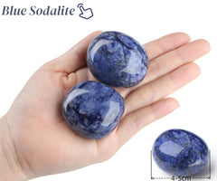 QINJIEJIE blue sodalite stones polished surface for decorative display and calm focus.