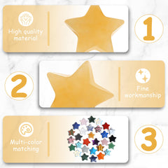 QINJIEJIE Citrine star DIY crystal for crafts and jewelry.