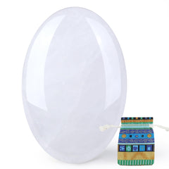 QINJIEJIE Clear Quartz palm stone for calm focus and momentary reset.