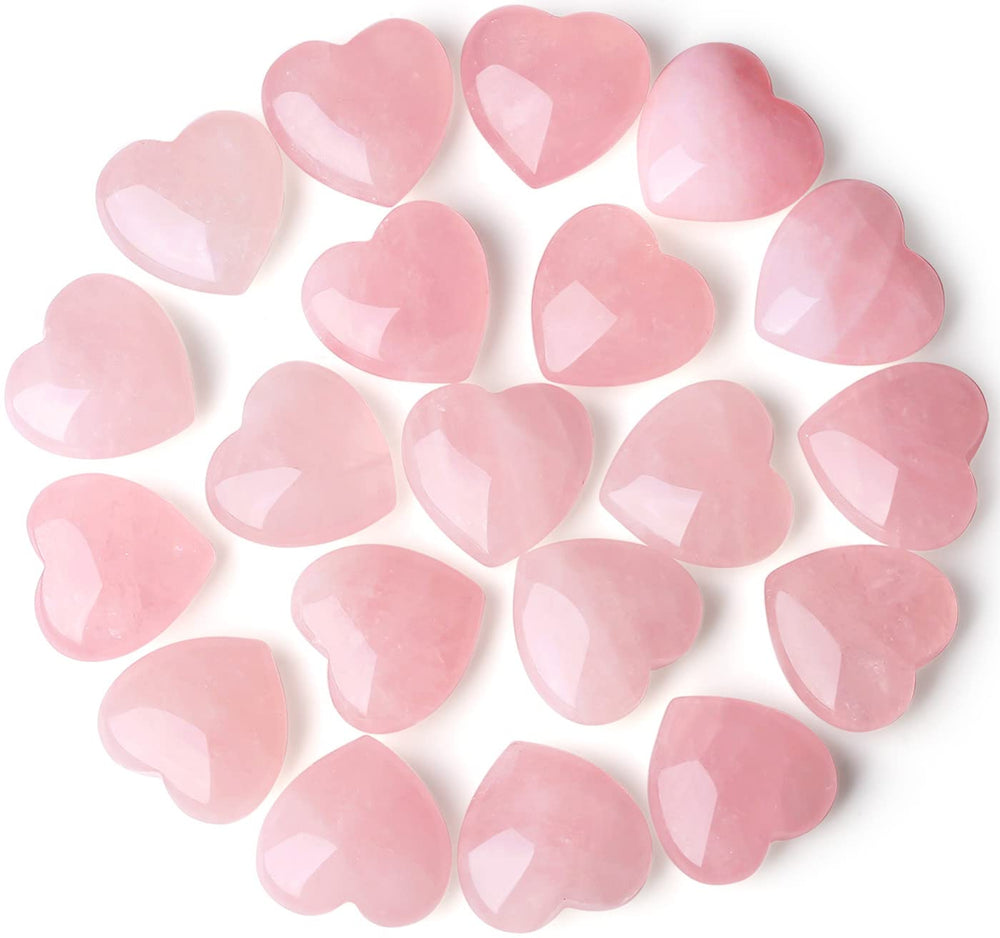 QINJIEJIE: corazón de cuarzo rosa pulido para meditación y uso diario.