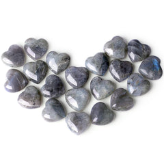 QINJIEJIE heart Labradorite palm stone back view for calming energy guidance