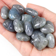 QINJIEJIE heart Labradorite palm stone front view for meditation and balance