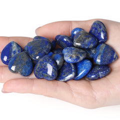 QINJIEJIE lapis heart palmstone shown for desk decor and concentration