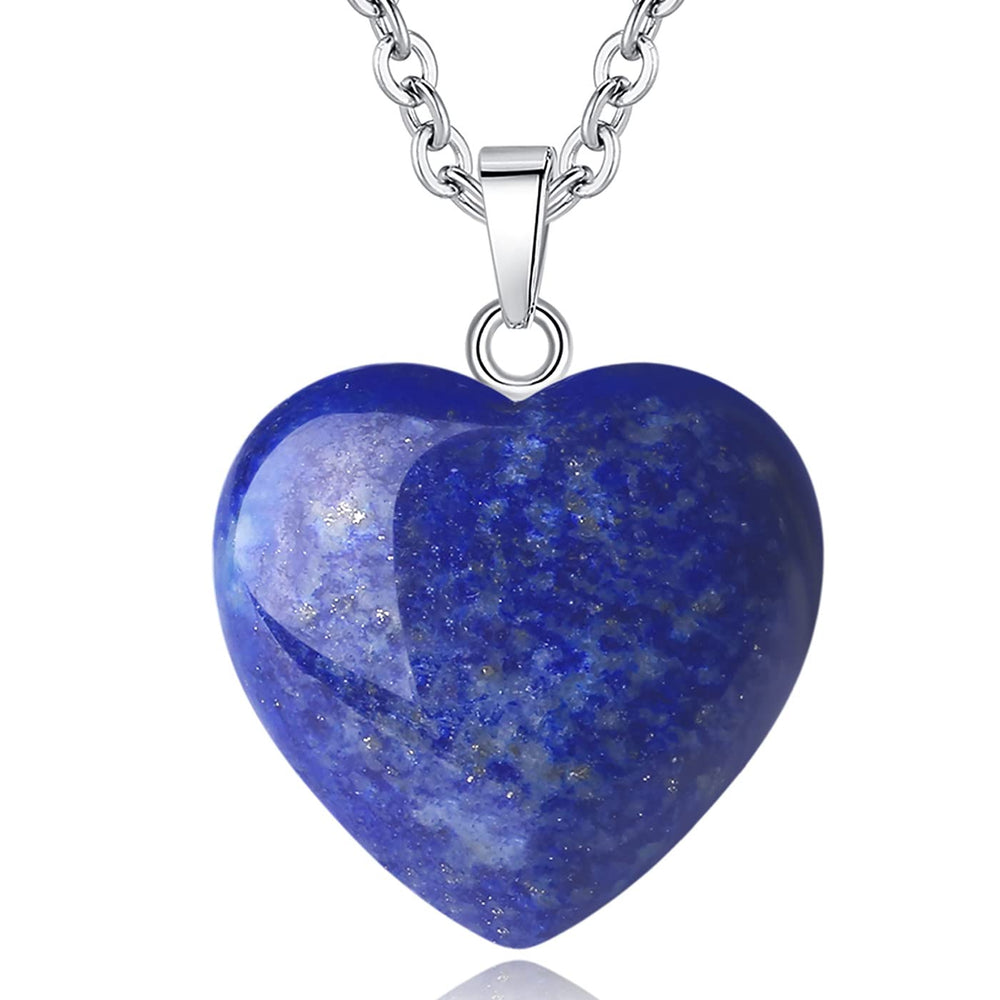QINJIEJIE lapis lazuli heart necklace wearable energy for balance