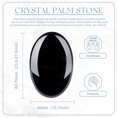 QINJIEJIE palm stone in bohemian cloth bag for portability.