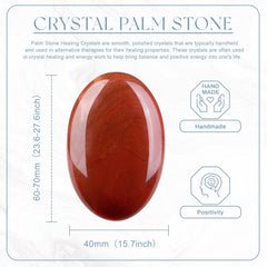 QINJIEJIE Red Jasper palm stone polished surface for meditation use.