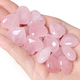 QINJIEJIE rose quartz heart palm stone for energy balance and mindful breathing