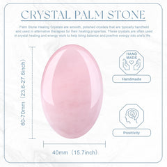 QINJIEJIE rose quartz palm stone held in hand for on-the-go calm.