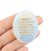 QINJIEJIE Serenity Prayer soothing stone with ergonomic depression for calm focus.