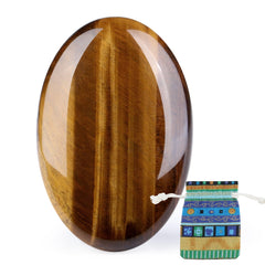 QINJIEJIE Tiger Eye palm stone large for focused meditation and balance