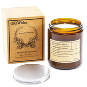 QiQiWader Juniper Lavender candle for calming ambiance and clean burn.