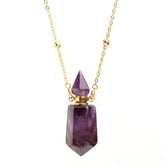 QIQIXIN Amethyst bottle pendant for portable fragrance on the go.