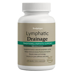 Qiuumey Sculptique bottle label shows herbal lymphatic support for circulation.