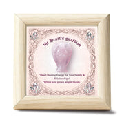 QIZHXPC rose quartz angel framed in oak for calm energy