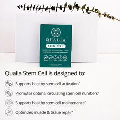 Qualia Stem Cell: cápsulas transparentes para dosificación cómoda.