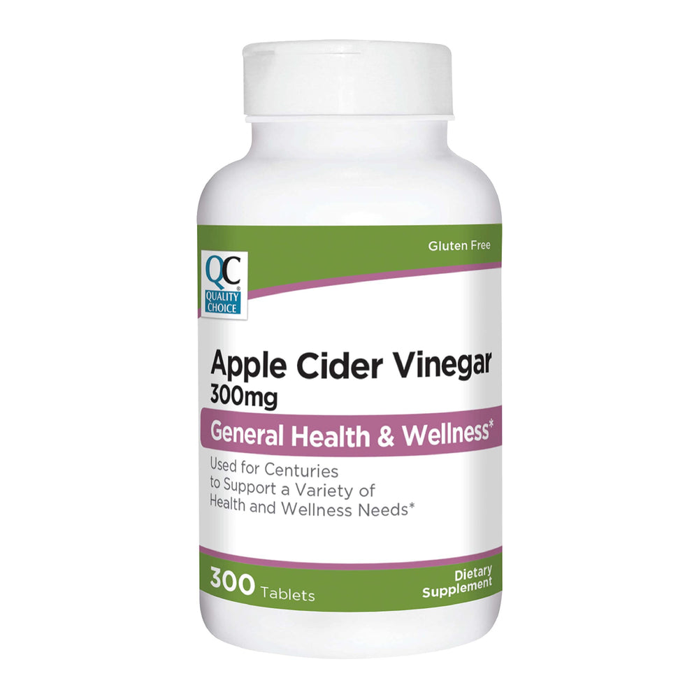 Quality Choice Apple Cider Vinegar tablets bottle for easy daily wellness.