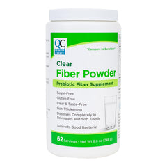 Quality Choice clear fiber powder bottle ready for tasteless daily mixing.