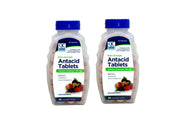 Quality Choice extra-strength antacid bottle with chewables for quick relief.