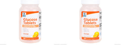Quality Choice orange glucose tablets bottle for on-the-go, fast-acting support.