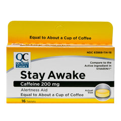 Quality Choice Stay Awake bottle front view for quick energy.