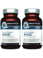 Quality of Life AHCC Kinoko Platinum 750 mg bottle front view for premium immune support
