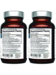 Quality of Life AHCC Kinoko Platinum 750 mg bottle side view shows compact capsules