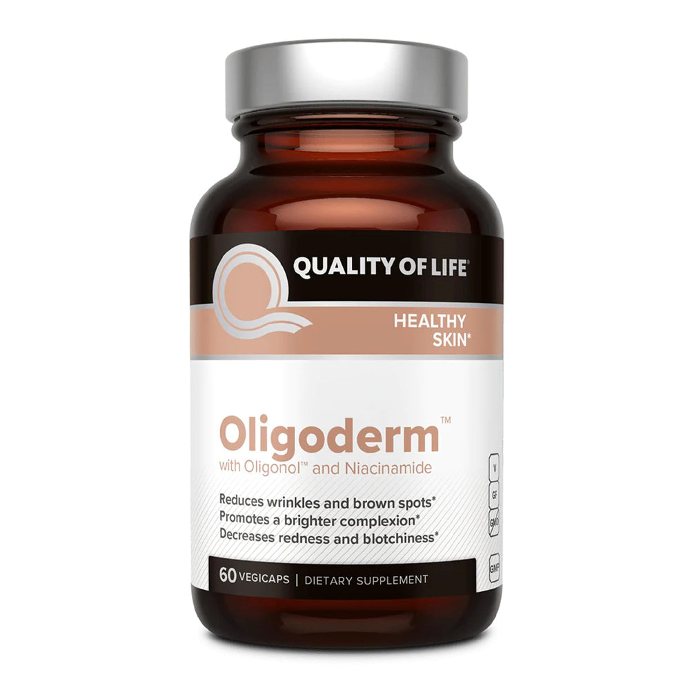Quality of Life Oligoderm bottle front view signals premium skin support