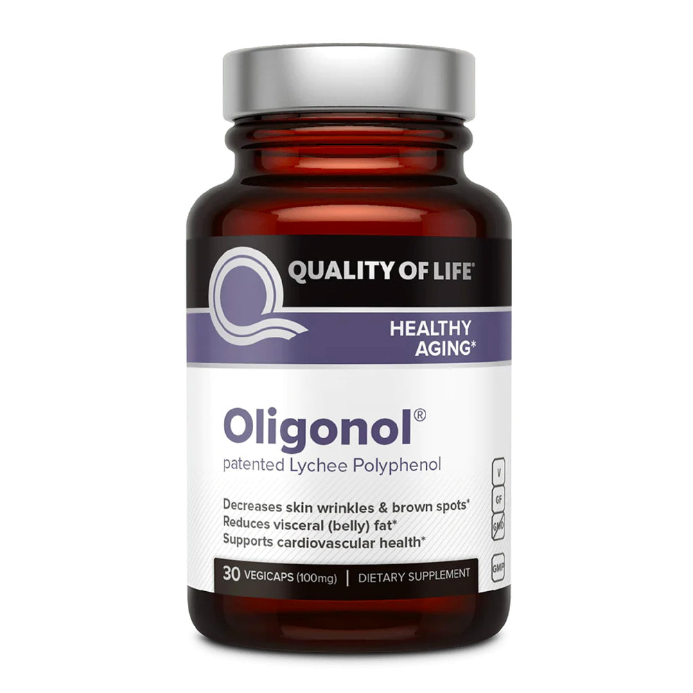 Quality of Life Oligonol lychee capsules supporting immune health and circulation.